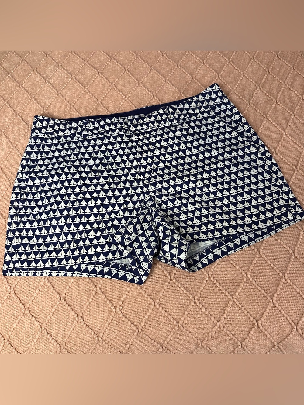 Y2K Old Navy Shorts Blue White Sailboat Summer Beach Nautical Vacation Ocean 12